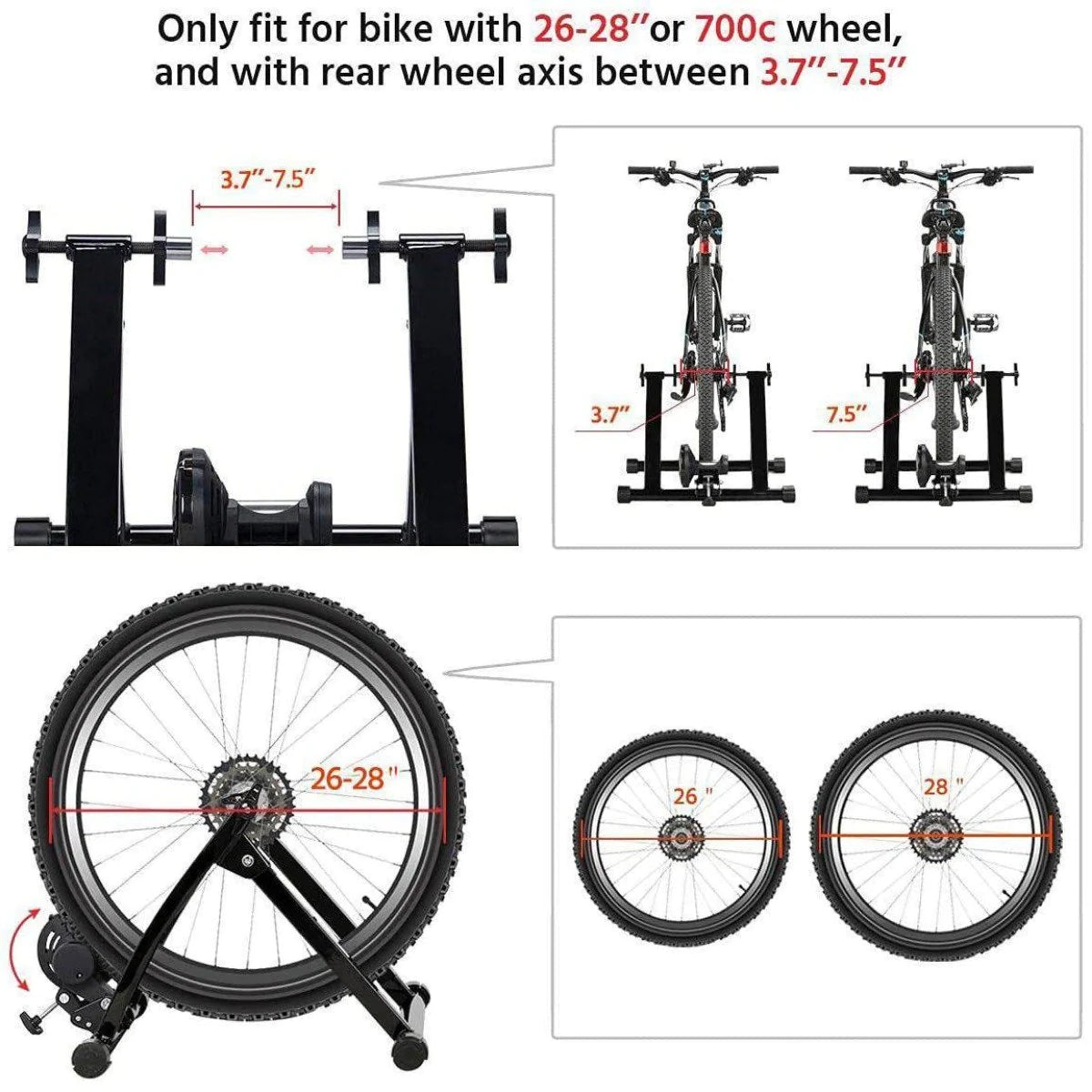 Bike Trainer - Stationary Bike Stand - Indoor Bike Trainer Stand - Magnetic Bicycle Trainer Stand - Bike Exercise Stand - Bike Stand For Indoor Riding