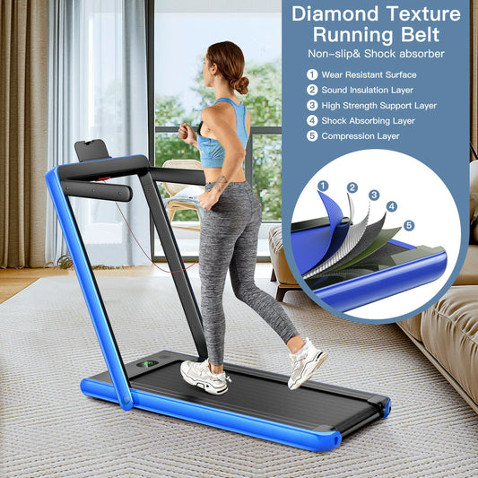 Load image into Gallery viewer, 2 in 1 Folding Treadmill Under Desk Motorized Electric Walking Running Machine