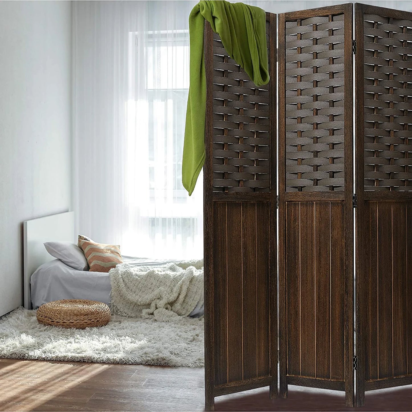 3 Panel Screen Divider - Freestanding Wood Divider