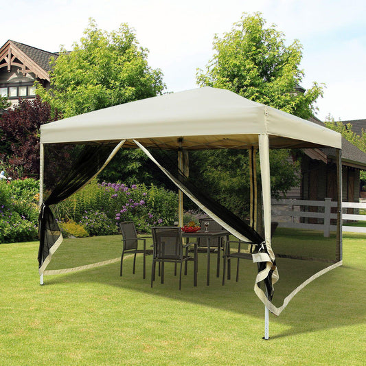 Canopy Tent - Pop Up Canopy Tent - 10'x10' Outdoor Canopy Tent - Portable Canopy Tent - Instant Canopy With Mosquito Net - Pop Up Canopy With Netting