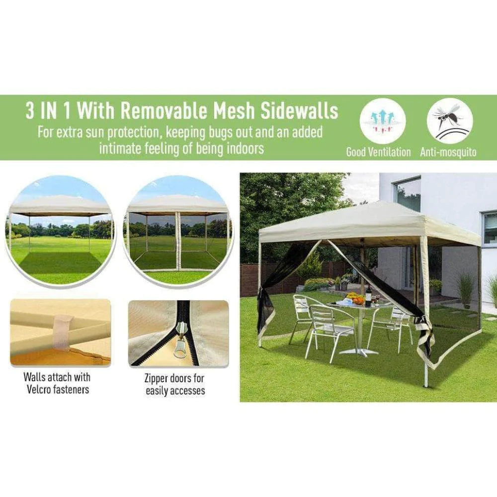 Canopy Tent - Pop Up Canopy Tent - 10'x10' Outdoor Canopy Tent - Portable Canopy Tent - Instant Canopy With Mosquito Net - Pop Up Canopy With Netting