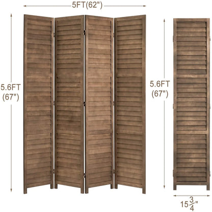 5.6ft Tall Room Divider - 4 Panel Privacy Divider