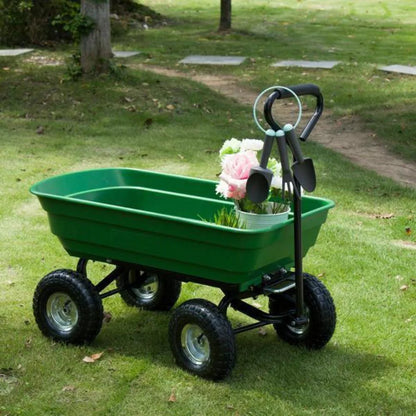 Garden Cart - Yard Cart - Dump Garden Wagon - Heavy Duty Yard Wagon - Garden Utility Cart - Garden Wagon Cart